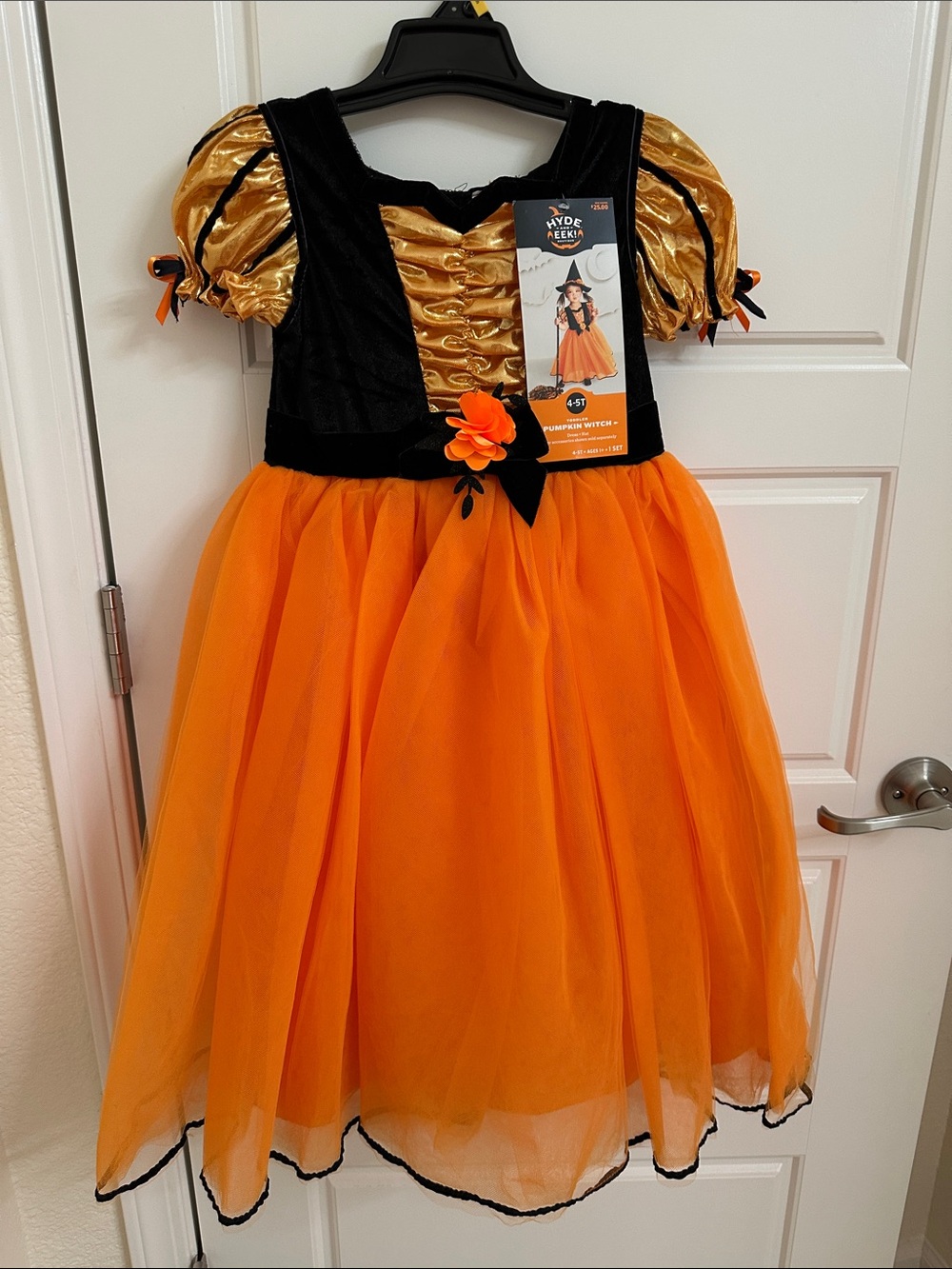 Pumpkin Patch Kids Halloween Costume Dress - Orange & Black